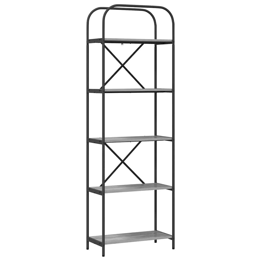 Bogreol Grå Sonoma 60 x 30 x 183 cm Konstrueret træ