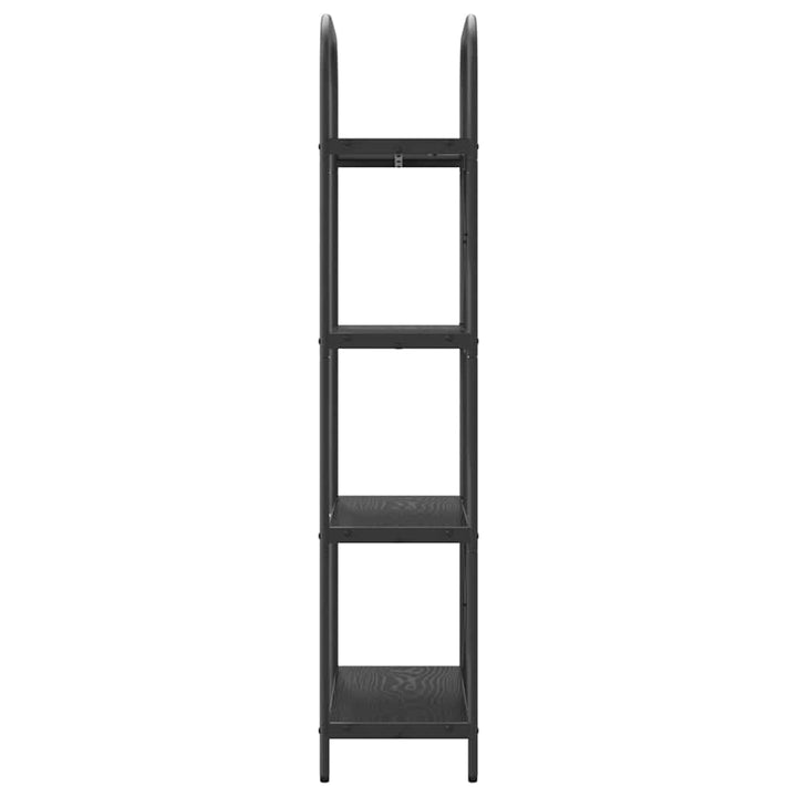 Bogreol 4 niveauer 60 x 30 x 146 cm Konstrueret træ Sort eg