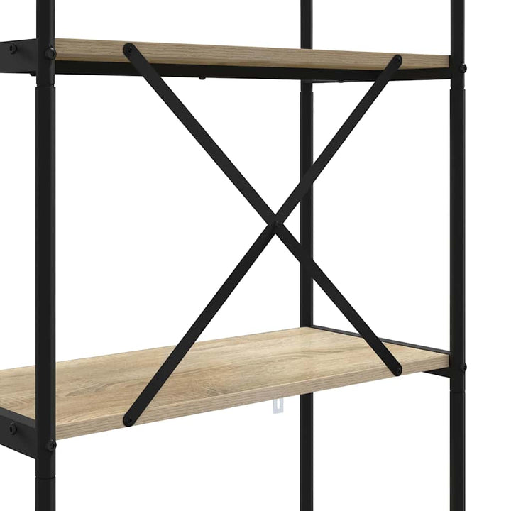 Bogreol 4 niveauer 60 x 30 x 146 cm Konstrueret træ Sonoma eg