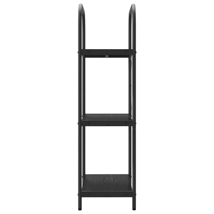 Bogreol 3 niveauer 60 x 30 x 109 cm Konstrueret træ Sort eg