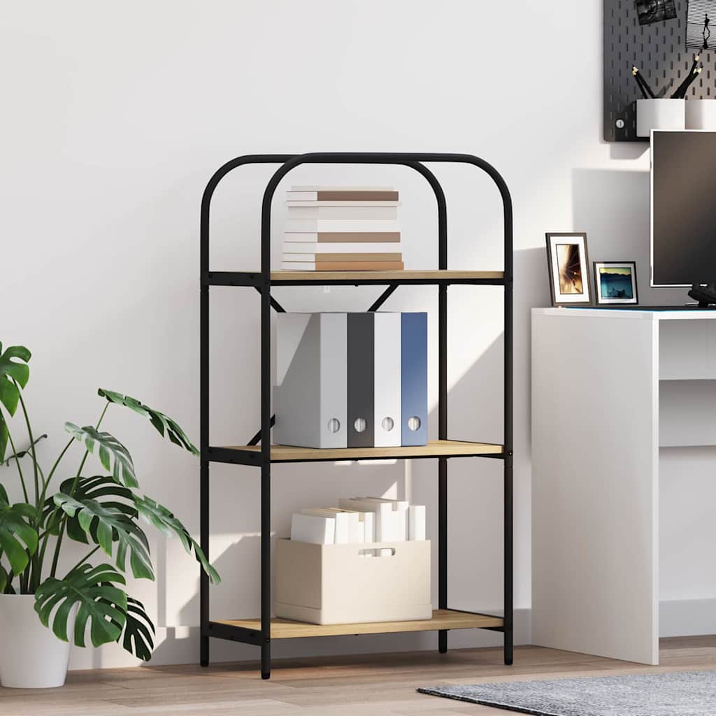 Bogreol 3 niveauer 60 x 30 x 109 cm Konstrueret træ Sonoma eg