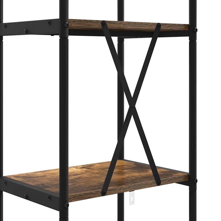 Bogreol 5 niveauer 40 x 30 x 183 cm Konstrueret træ Røget eg