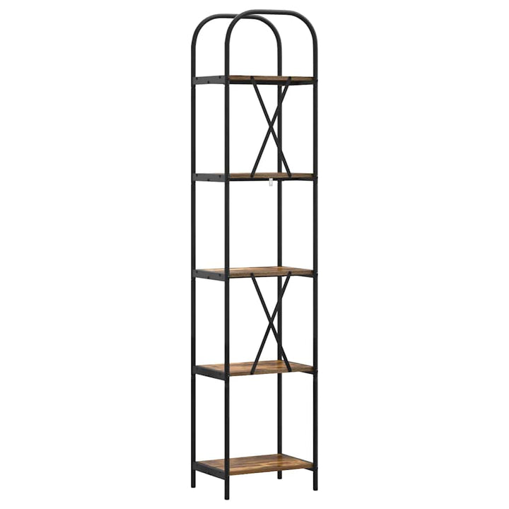 Bogreol 5 niveauer 40 x 30 x 183 cm Konstrueret træ Røget eg