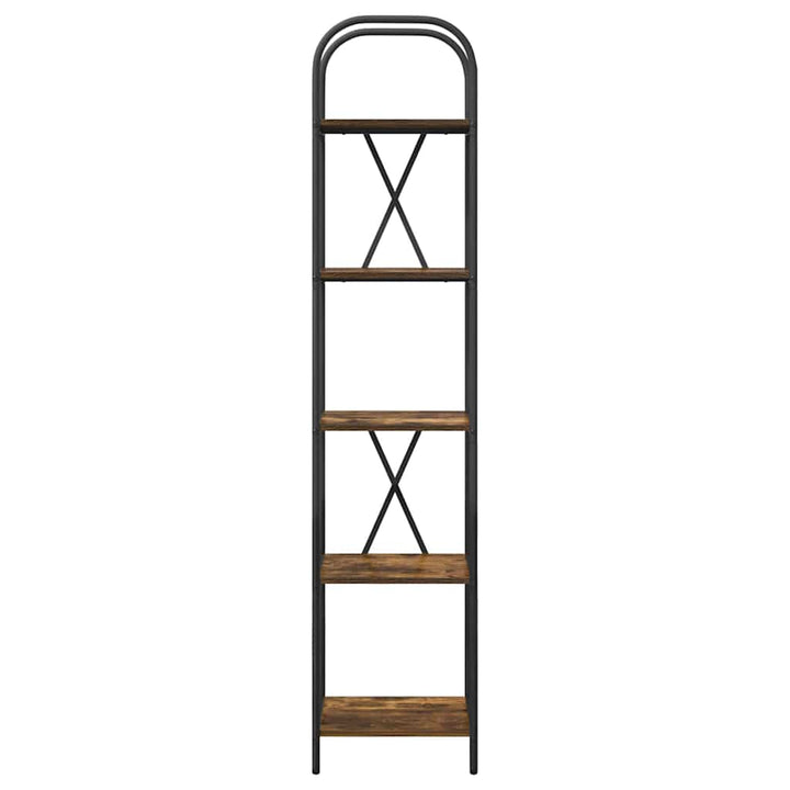 Bogreol 5 niveauer 40 x 30 x 183 cm Konstrueret træ Røget eg
