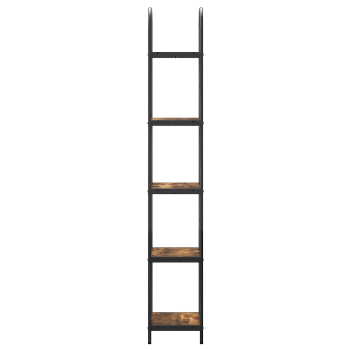 Bogreol 5 niveauer 40 x 30 x 183 cm Konstrueret træ Røget eg