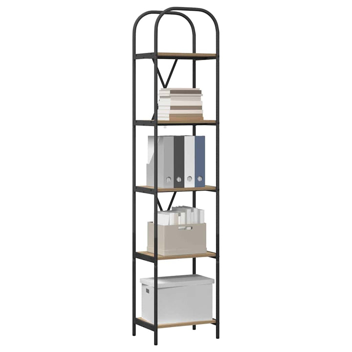 Bogreol 5 niveauer 40 x 30 x 183 cm Konstrueret træ