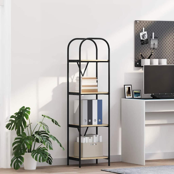 Bogreol 4 niveauer 40 x 30 x 146 cm Konstrueret træ Sonoma eg