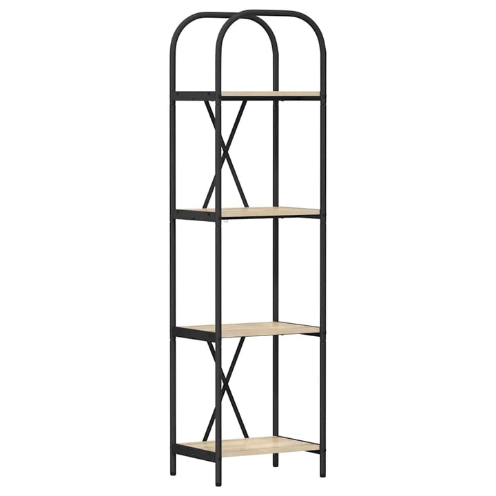 Bogreol 4 niveauer 40 x 30 x 146 cm Konstrueret træ Sonoma eg