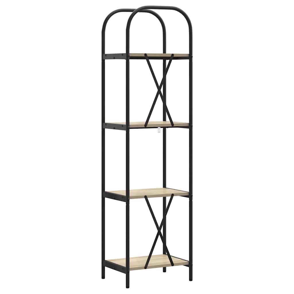 Bogreol 4 niveauer 40 x 30 x 146 cm Konstrueret træ Sonoma eg