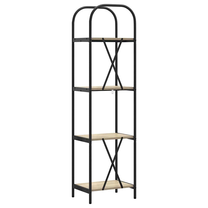 Bogreol 4 niveauer 40 x 30 x 146 cm Konstrueret træ Sonoma eg