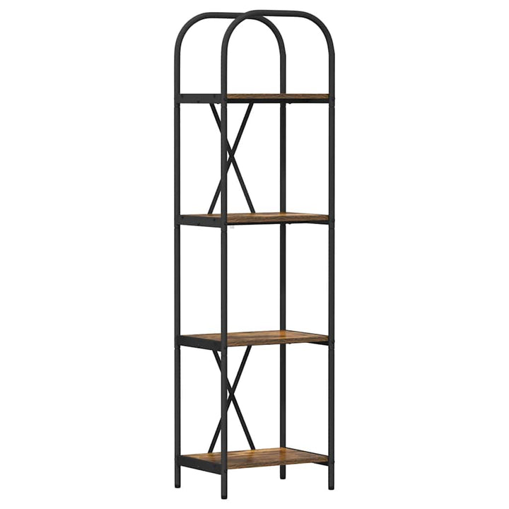 Bogreol 4 niveauer 40 x 30 x 146 cm Konstrueret træ Røget eg