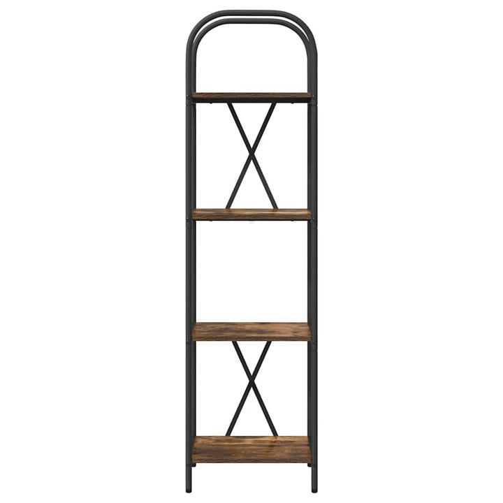Bogreol 4 niveauer 40 x 30 x 146 cm Konstrueret træ Røget eg