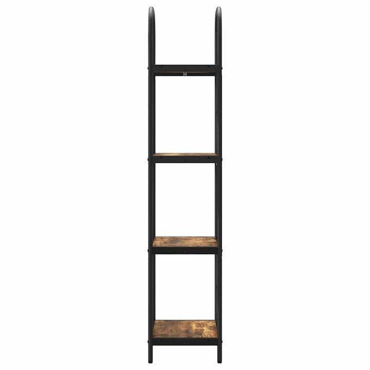 Bogreol 4 niveauer 40 x 30 x 146 cm Konstrueret træ Røget eg