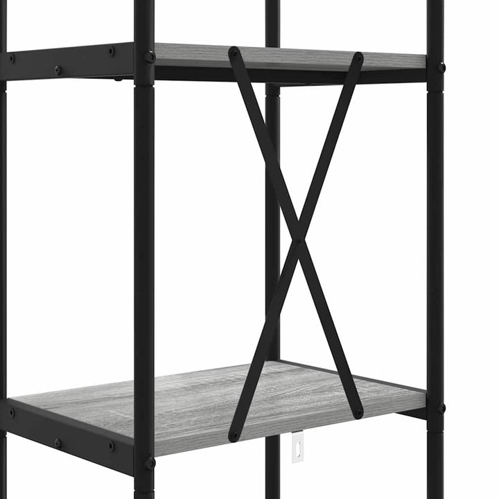 Bogreol 4 niveauer 40 x 30 x 146 cm Konstrueret træ Grå Sonoma