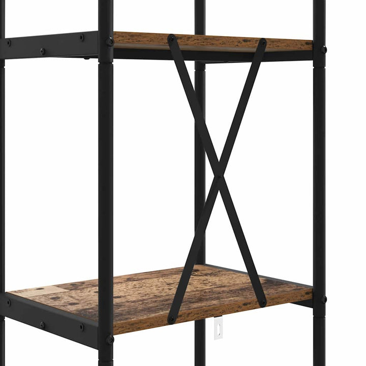 Bogreol 4 niveauer 40 x 30 x 146 cm Konstrueret træ Gammelt træ