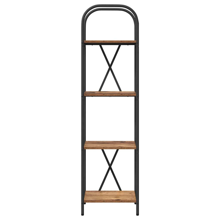 Bogreol 4 niveauer 40 x 30 x 146 cm Konstrueret træ Gammelt træ