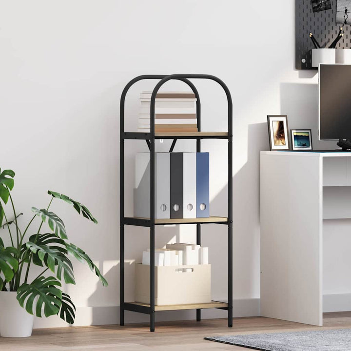 Bogreol 3 niveauer 40 x 30 x 109 cm Konstrueret træ Sonoma eg