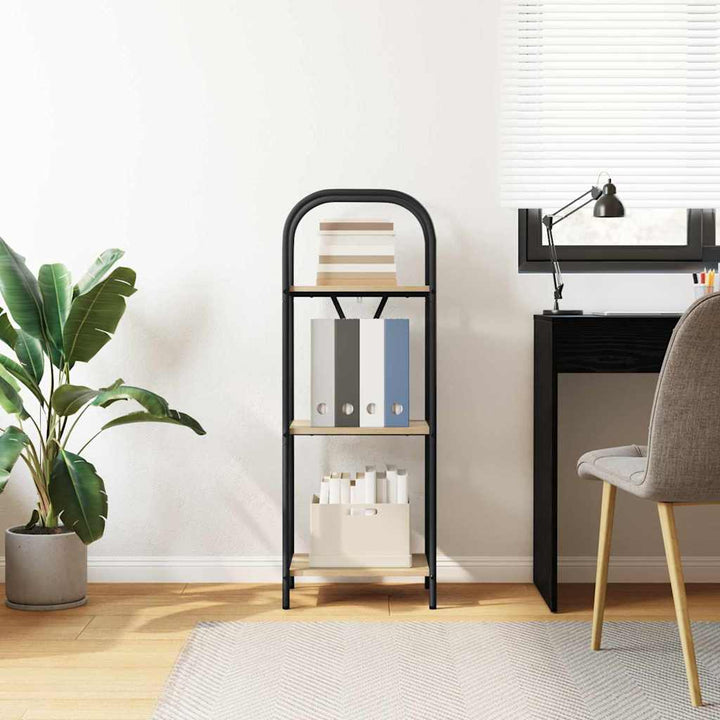 Bogreol 3 niveauer 40 x 30 x 109 cm Konstrueret træ Sonoma eg