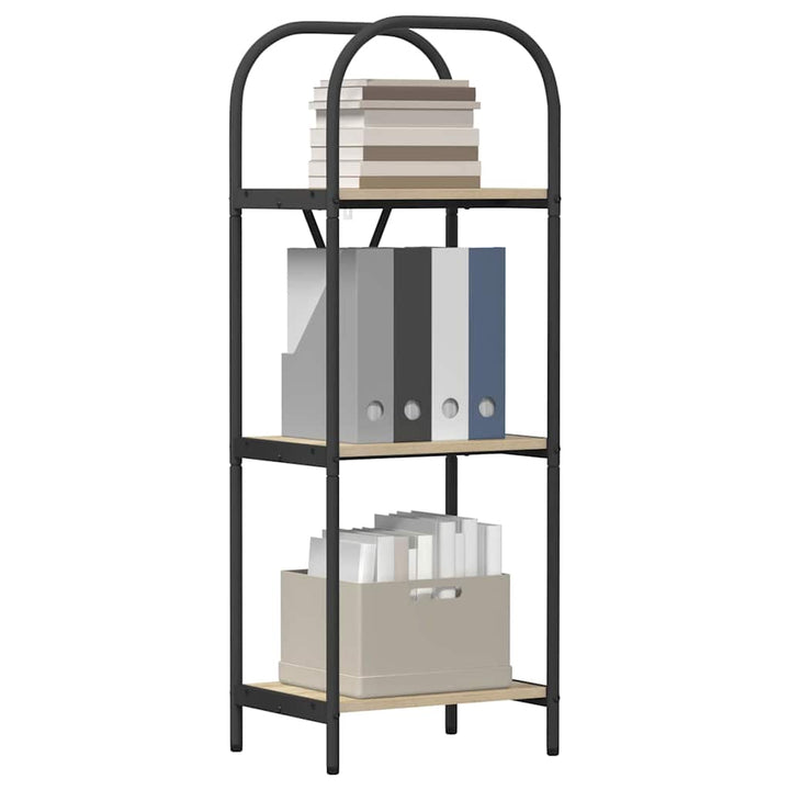Bogreol 3 niveauer 40 x 30 x 109 cm Konstrueret træ Sonoma eg