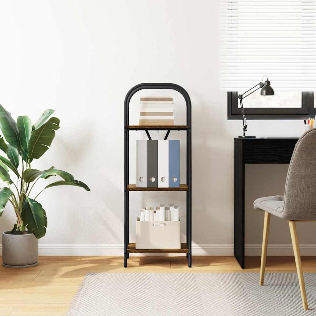 Bogreol Røget eg 40 x 30 x 109 cm Konstrueret træ
