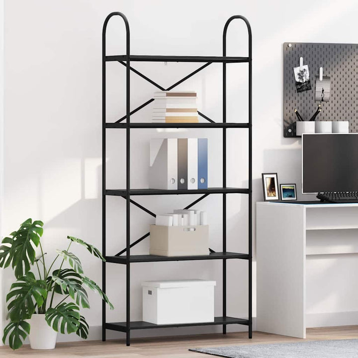 Bogreol Sort eg 80 x 30 x 183 cm Konstrueret træ