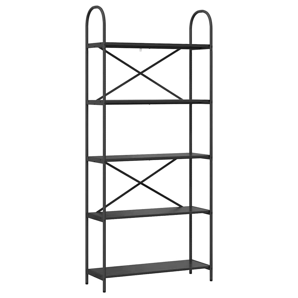 Bogreol Sort eg 80 x 30 x 183 cm Konstrueret træ