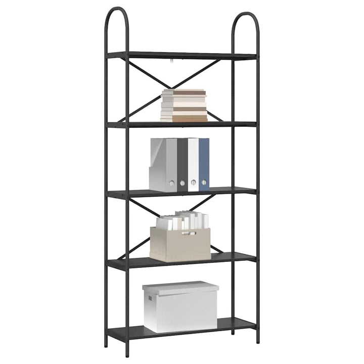 Bogreol Sort eg 80 x 30 x 183 cm Konstrueret træ