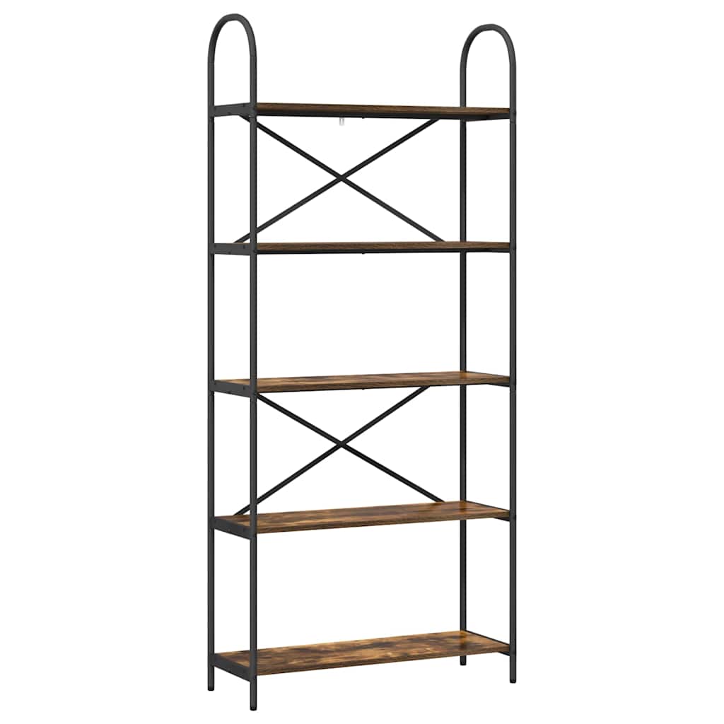 Bogreol Røget eg 80 x 30 x 183 cm Konstrueret træ