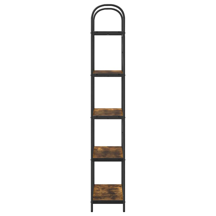 Bogreol 5 niveauer 80 x 30 x 183 cm Konstrueret træ Røget eg