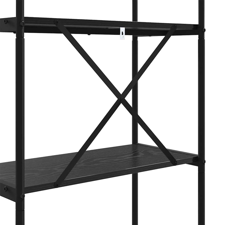 Bogreol 4 niveauer 80 x 30 x 146 cm Konstrueret træ Sort eg