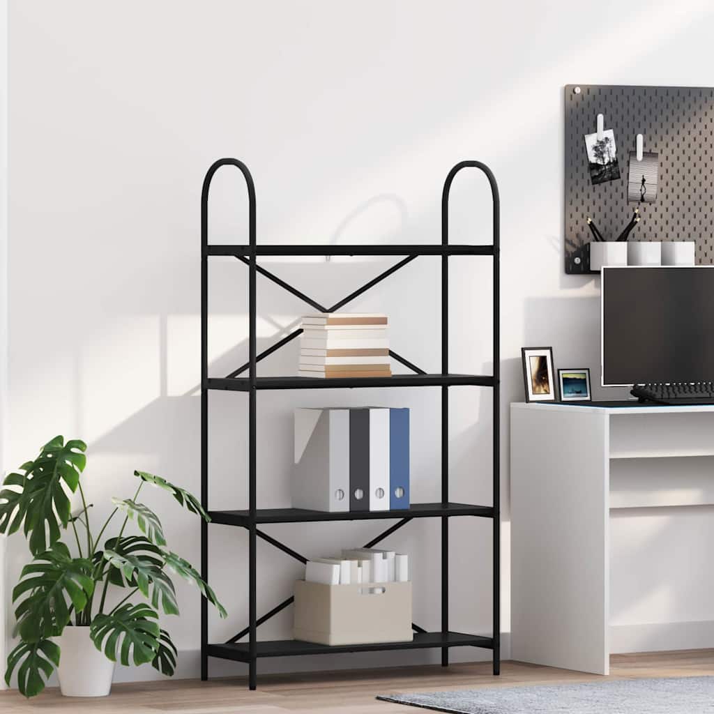 Bogreol Sort eg 80 x 30 x 146 cm Konstrueret træ