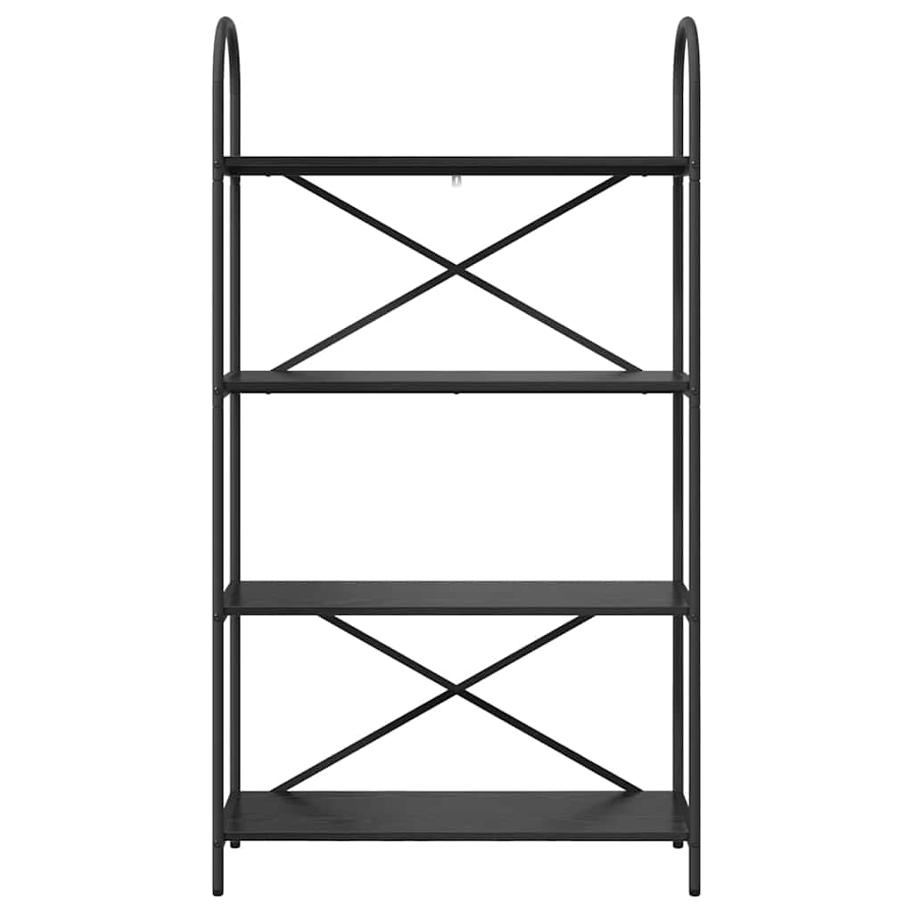 Bogreol 4 niveauer 80 x 30 x 146 cm Konstrueret træ Sort eg
