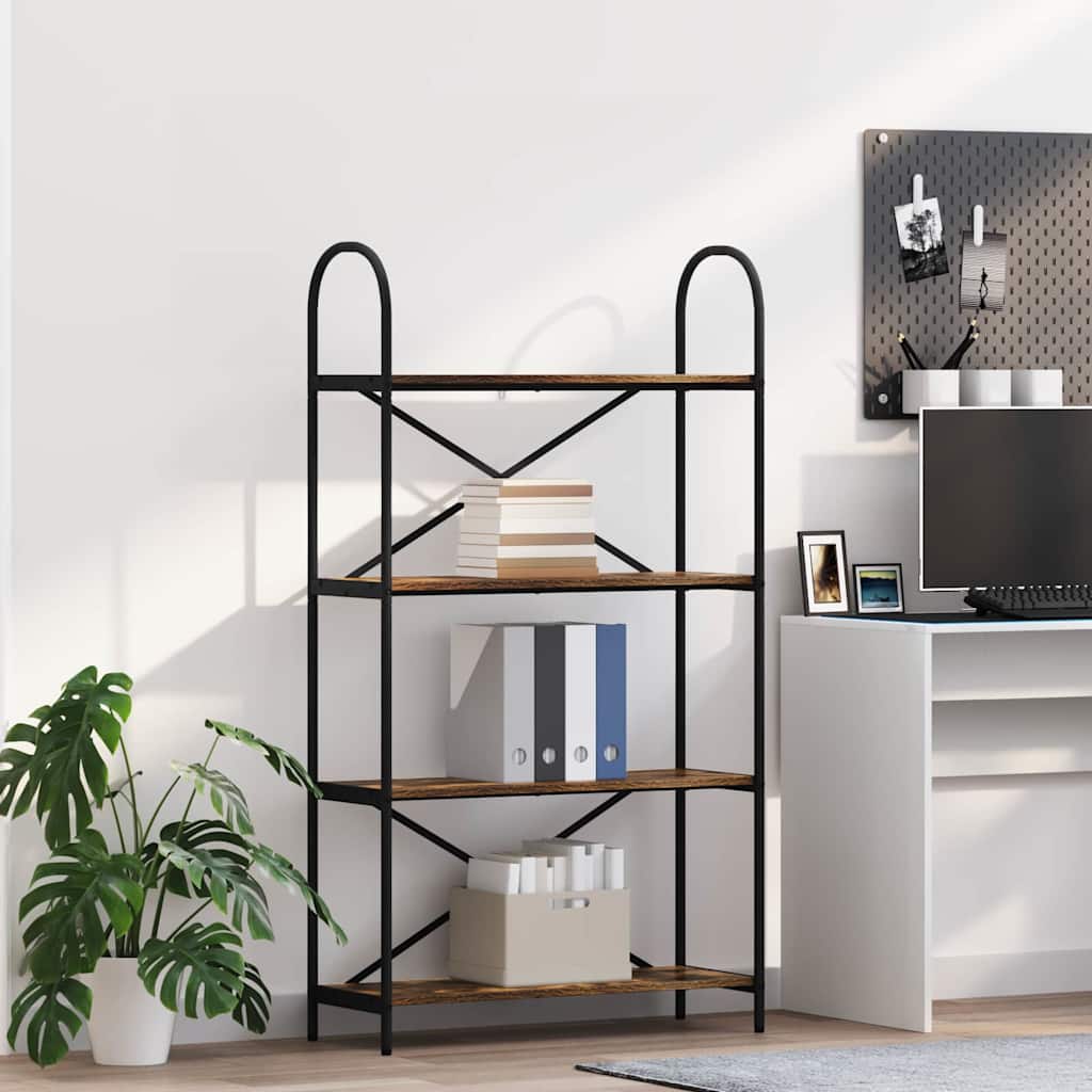 Bogreol Røget eg 80 x 30 x 146 cm Konstrueret træ