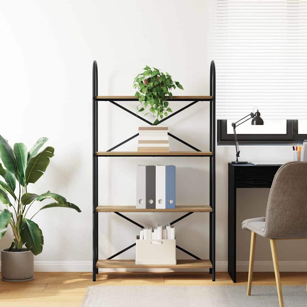 Bogreol Artisan Egetræ 80 x 30 x 146 cm Konstrueret træ