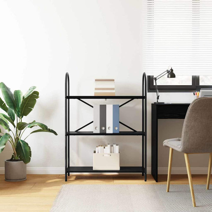 Bogreol Sort eg 80 x 30 x 109 cm Konstrueret træ