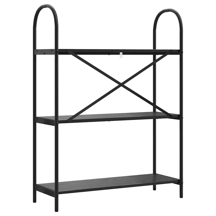 Bogreol 3 niveauer 80 x 30 x 109 cm Konstrueret træ Sort eg