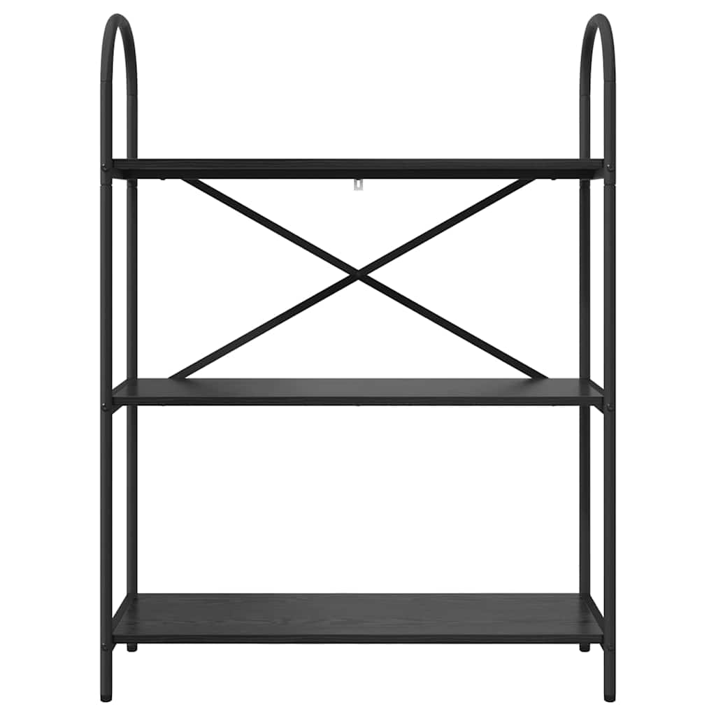 Bogreol 3 niveauer 80 x 30 x 109 cm Konstrueret træ Sort eg