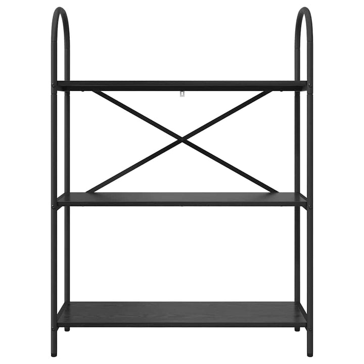 Bogreol 3 niveauer 80 x 30 x 109 cm Konstrueret træ Sort eg