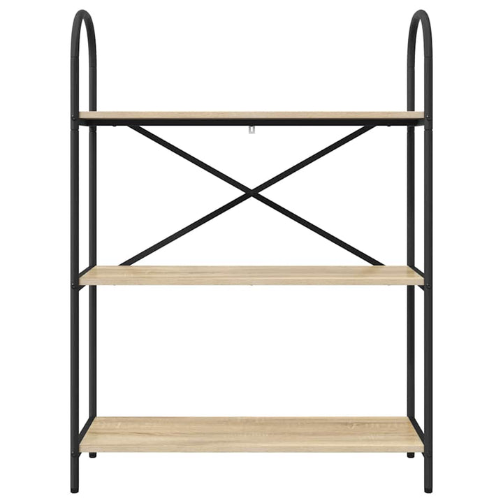 Bogreol 3 niveauer 80 x 30 x 109 cm Konstrueret træ Sonoma eg