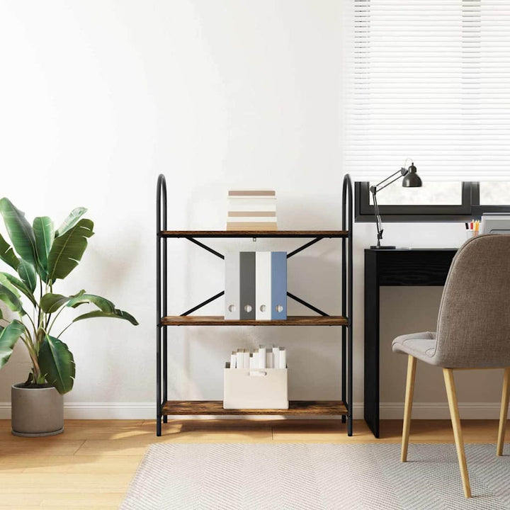 Bogreol Røget eg 80 x 30 x 109 cm Konstrueret træ