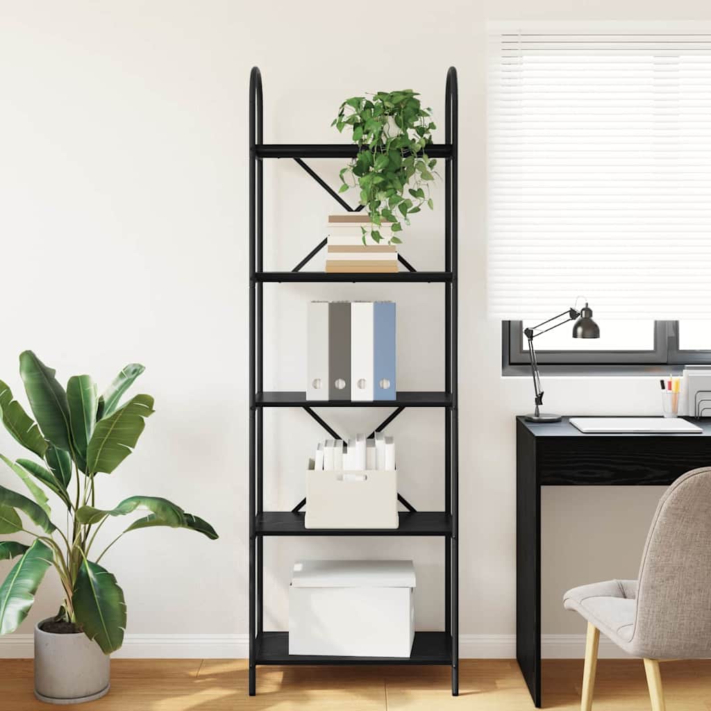 Bogreol Sort eg 60 x 30 x 183 cm Konstrueret træ