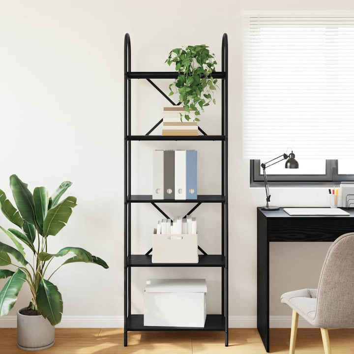 Bogreol Sort eg 60 x 30 x 183 cm Konstrueret træ