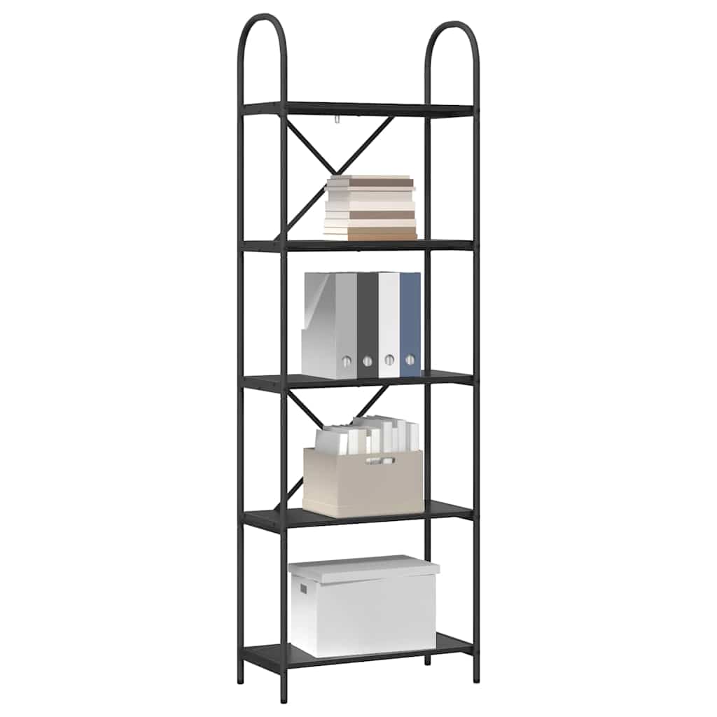 Bogreol Sort eg 60 x 30 x 183 cm Konstrueret træ