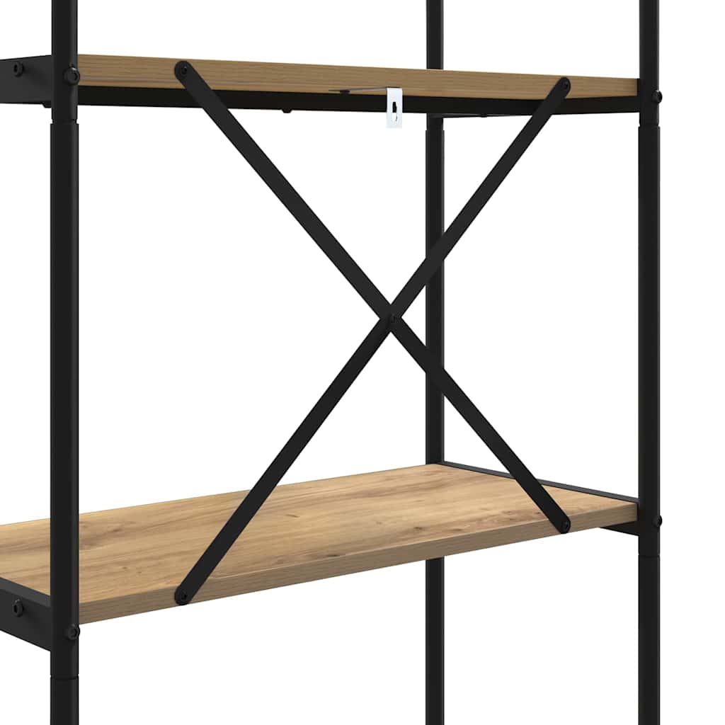 Bogreol 5 niveauer 60 x 30 x 183 cm Konstrueret træ