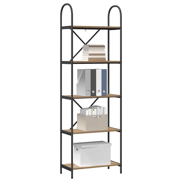 Bogreol 5 niveauer 60 x 30 x 183 cm Konstrueret træ