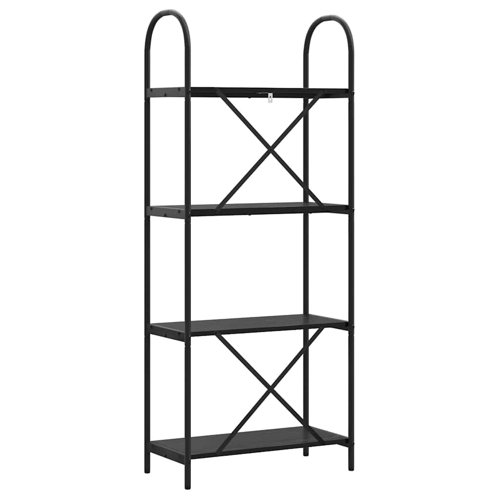 Bogreol Sort eg 60 x 30 x 146 cm Konstrueret træ