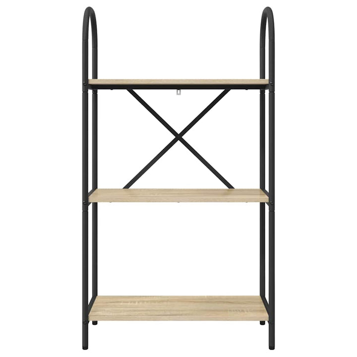 Bogreol 3 niveauer 60 x 30 x 109 cm Konstrueret træ Sonoma eg
