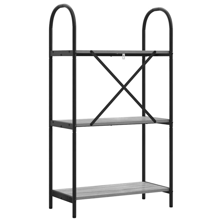 Bogreol 3 niveauer 60 x 30 x 109 cm Konstrueret træ Grå Sonoma