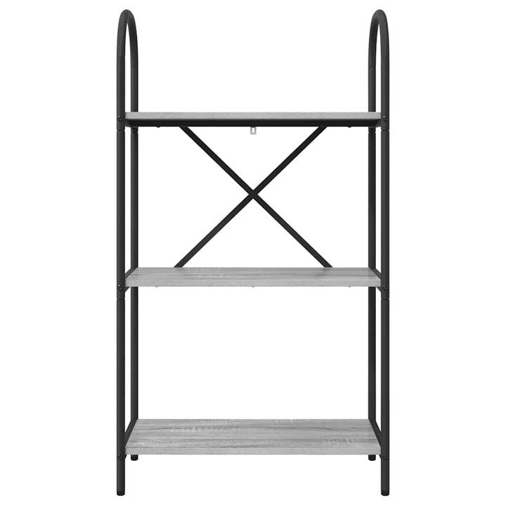 Bogreol 3 niveauer 60 x 30 x 109 cm Konstrueret træ Grå Sonoma
