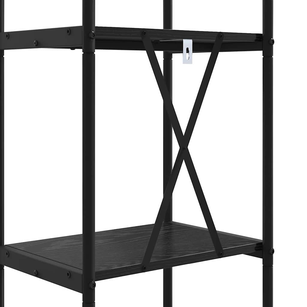 Bogreol Sort eg 40 x 30 x 146 cm Konstrueret træ